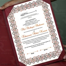 Red & Black Foliage: A Graceful and Minimal Design Folder Nikah Nama