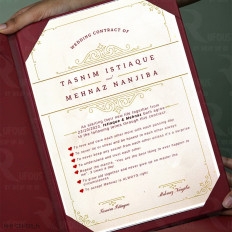 Gilded Glory: Majesty Matrimony Medallion Folder Nikah Nama