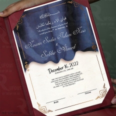 Unveiling Edition in Blue Velvet Folder Nikah Nama