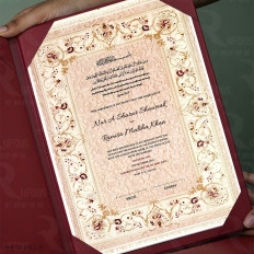 Fusion of Red Florals in Folder Nikah Nama