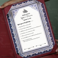 Blue Persian and Arabesque Delight Folder Nikah Nama