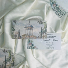 Architectural illustration Wedding Card