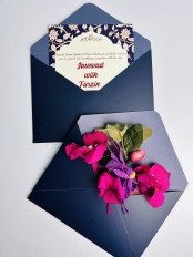 "Midnight Bloom" Elegant Wedding Invitation- 100 Pcs